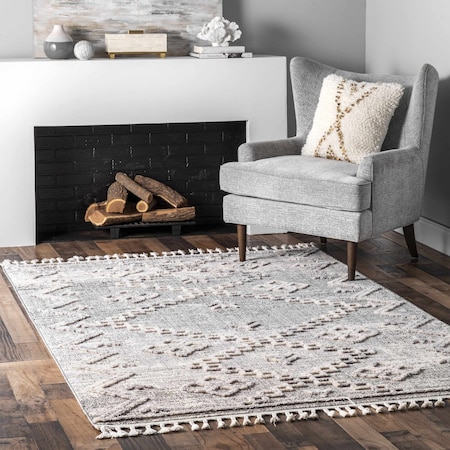 Nuloom Roxy Textured Diamond Tassel Area Rug 3ft x 5ft KKLR10A-305